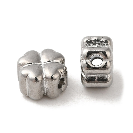 Ατσάλινη χάντρα τετράφυλλο τριφύλλι 7mm