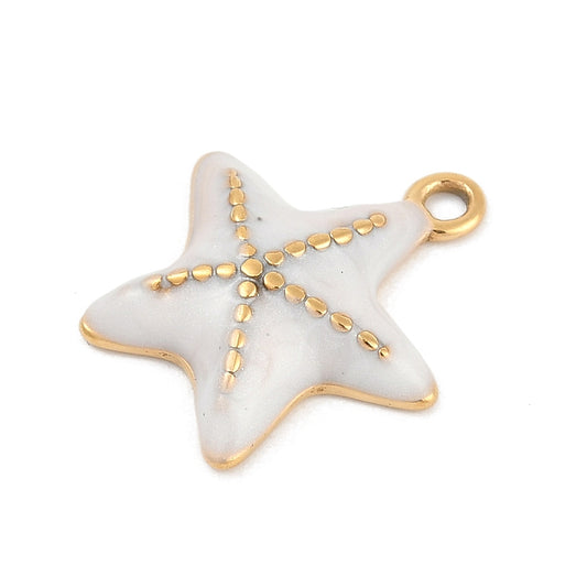 Ατσάλινο Στοιχείο αστερίας με λευκό σμάλτο