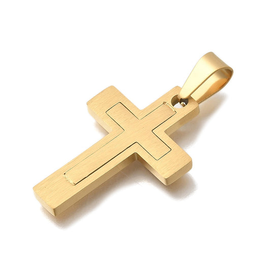 Ατσάλινο Στοιχείο χρυσός σταυρός 31mm