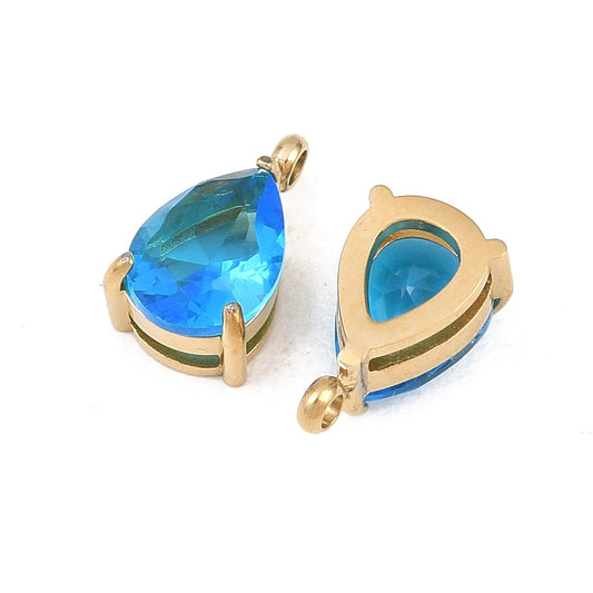 Ατσάλινο Στοιχείο σταγόνα με μπλε κρύσταλλο