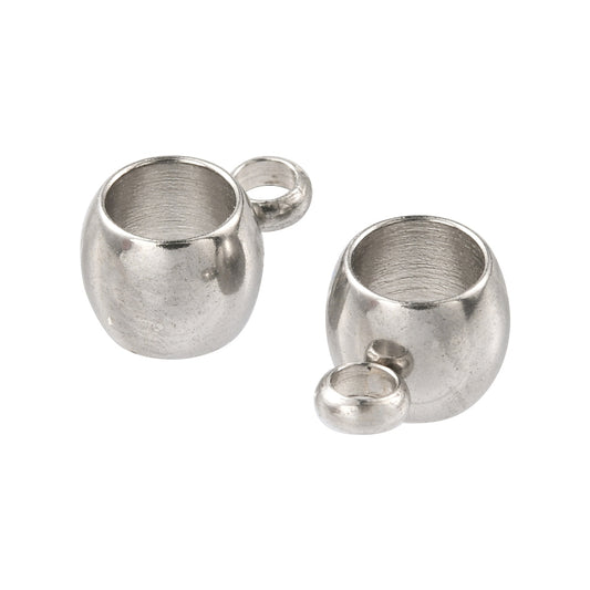 Ατσάλινη χάντρα ροδέλα με κρικάκι