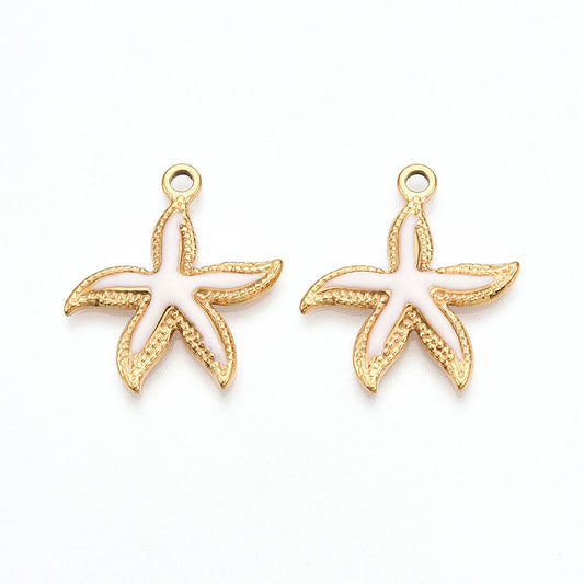 Ατσάλινο Στοιχείο αστερίας με λευκό σμάλτο