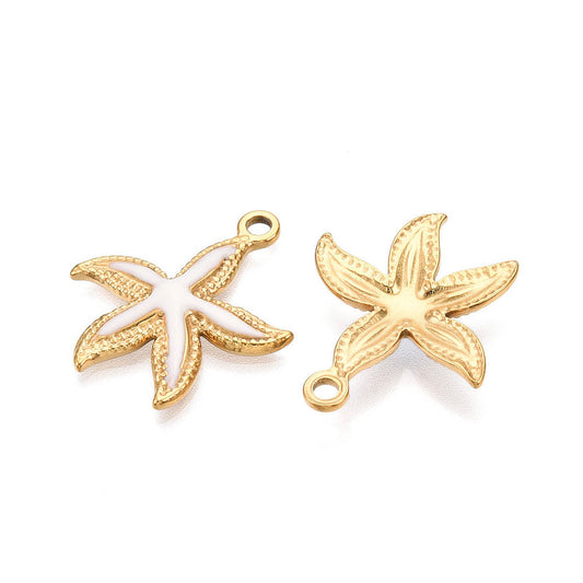 Ατσάλινο Στοιχείο αστερίας με λευκό σμάλτο