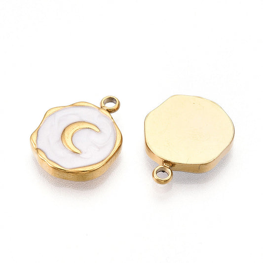 Ατσάλινο Στοιχείο φεγγάρι με λευκό σμάλτο