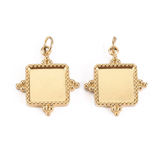 Ατσάλινη χρυσή τετράγωνη βάση 8mm