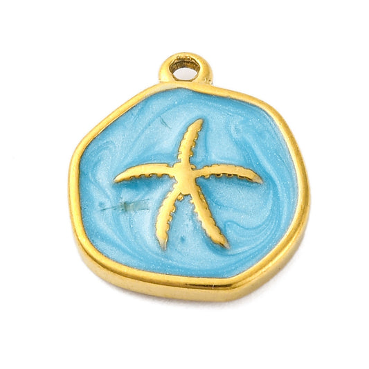 Ατσάλινο Στοιχείο αστερίας με γαλάζιο σμάλτο