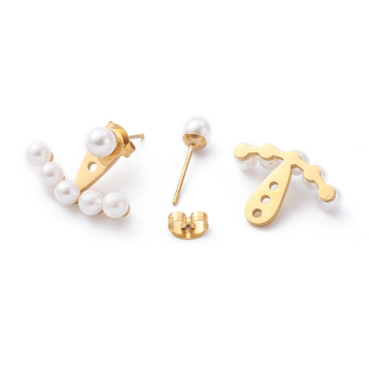 Σκουλαρίκια ατσάλινα με πέρλες 20mm