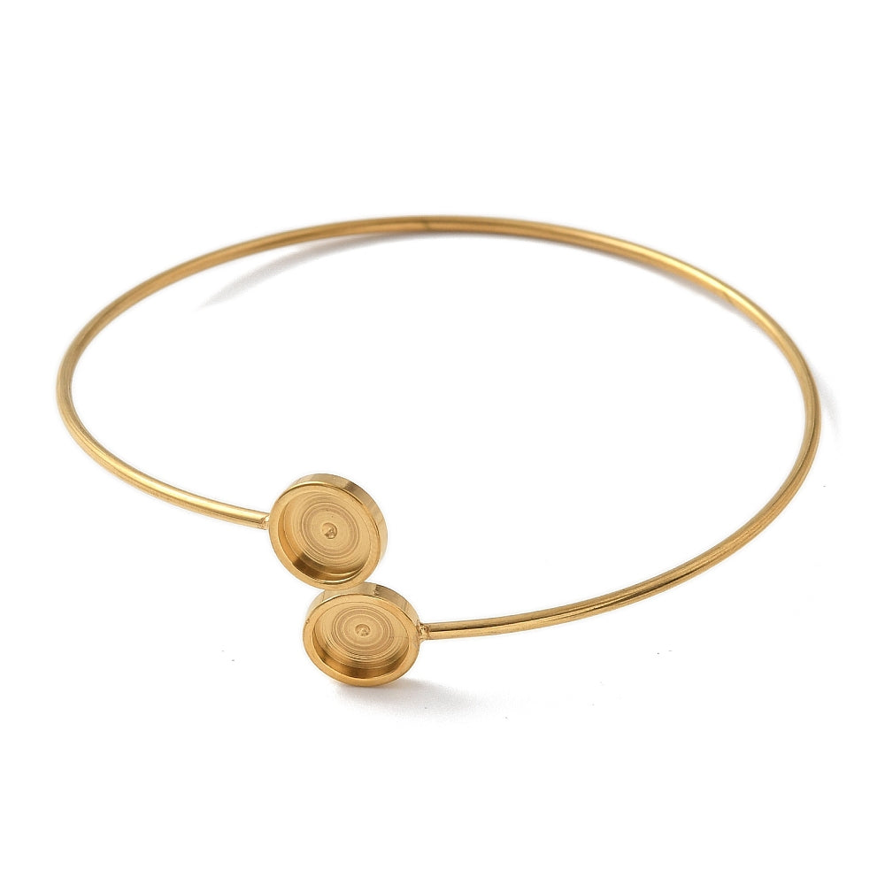 Ατσάλινη χρυσή χειροπέδα με καστόνι 8mm