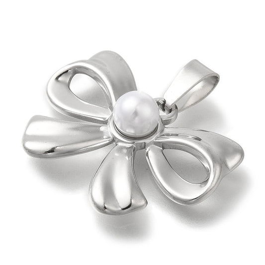 Ατσάλινο Στοιχείο φιόγκος με πέρλα 21mm