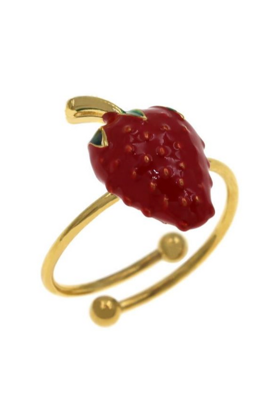 Ατσάλινο δαχτυλίδι φράουλα