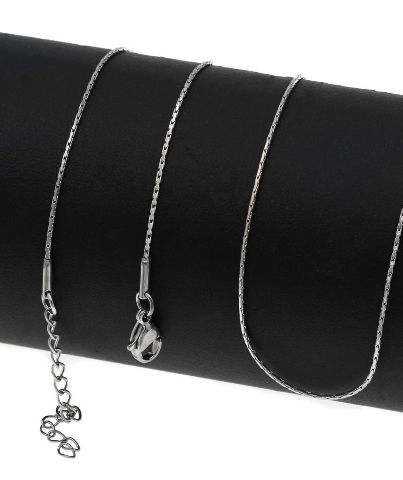 Aτσάλινη κόμπρα αλυσίδα ασημί 45cm