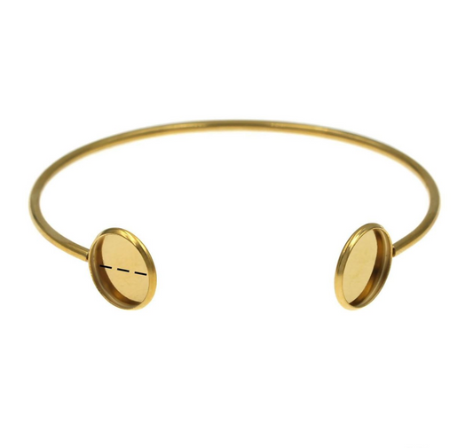 Ατσάλινη χρυσή χειροπέδα με καστόνι 12mm