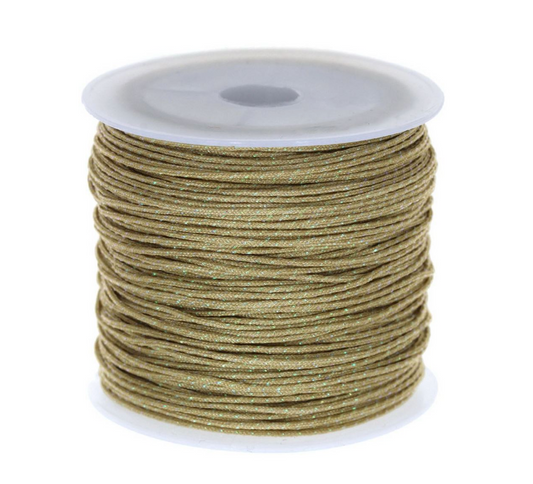 Συνθετικό jade κορδονάκι με χρυσά σημεία 0.8mm