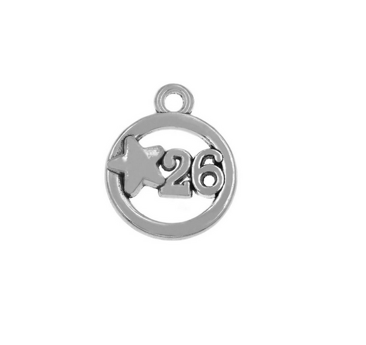 Hμερομηνία 26 ασημί αστέρι 16mm