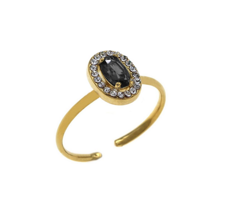 Δαχτυλίδι Ατσάλινο με Οβάλ Ροζέτα