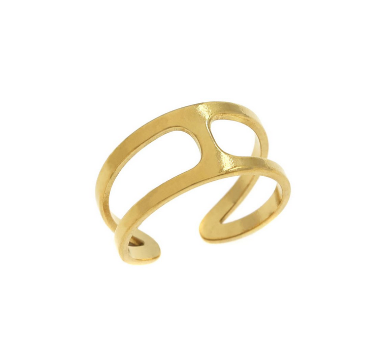 Δαχτυλίδι Ατσάλινο 2σειρο με Ένωση Ανοιχτό