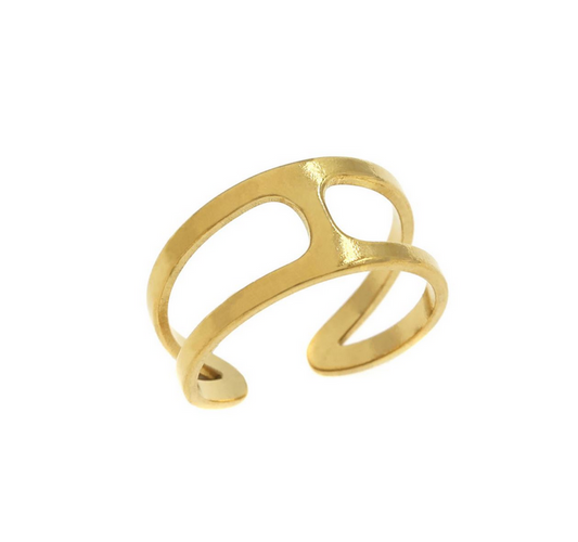 Δαχτυλίδι Ατσάλινο 2σειρο με Ένωση Ανοιχτό