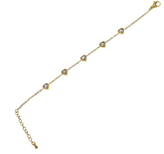 Ατσάλινο βραχιόλι με καρδιές