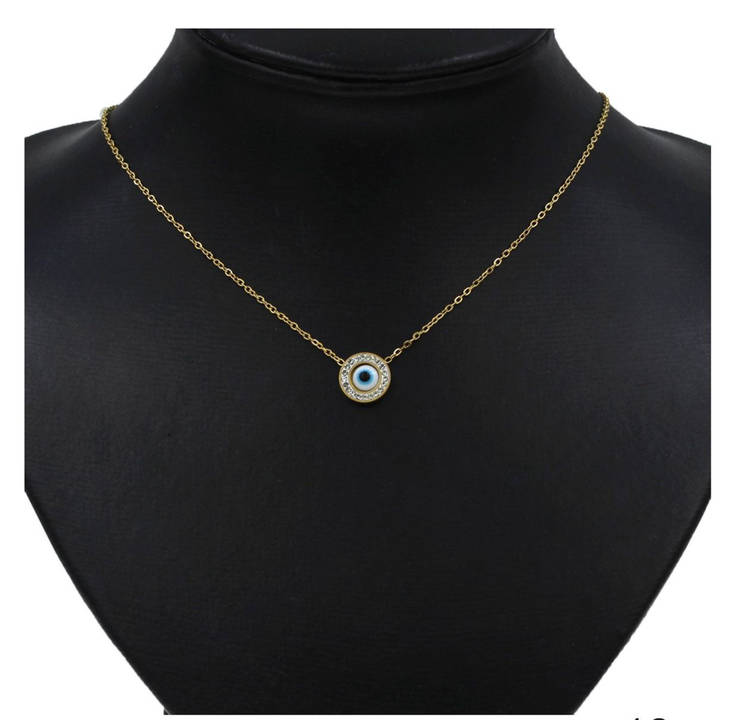 Ατσάλινο κολιέ ματάκι με ζιργκόν