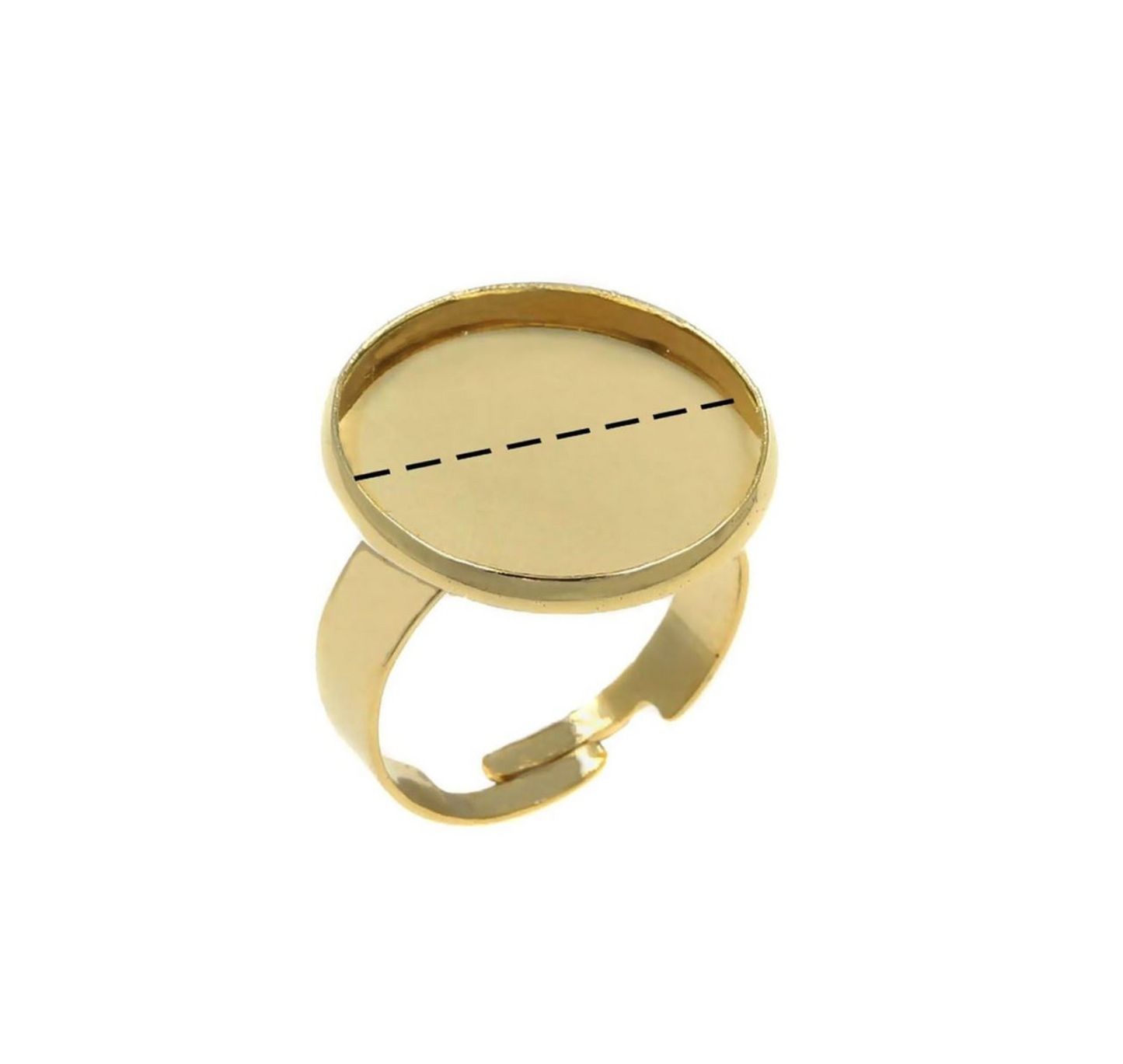 Ατσάλινη χρυσή βάση δαχτυλιδιού 18mm