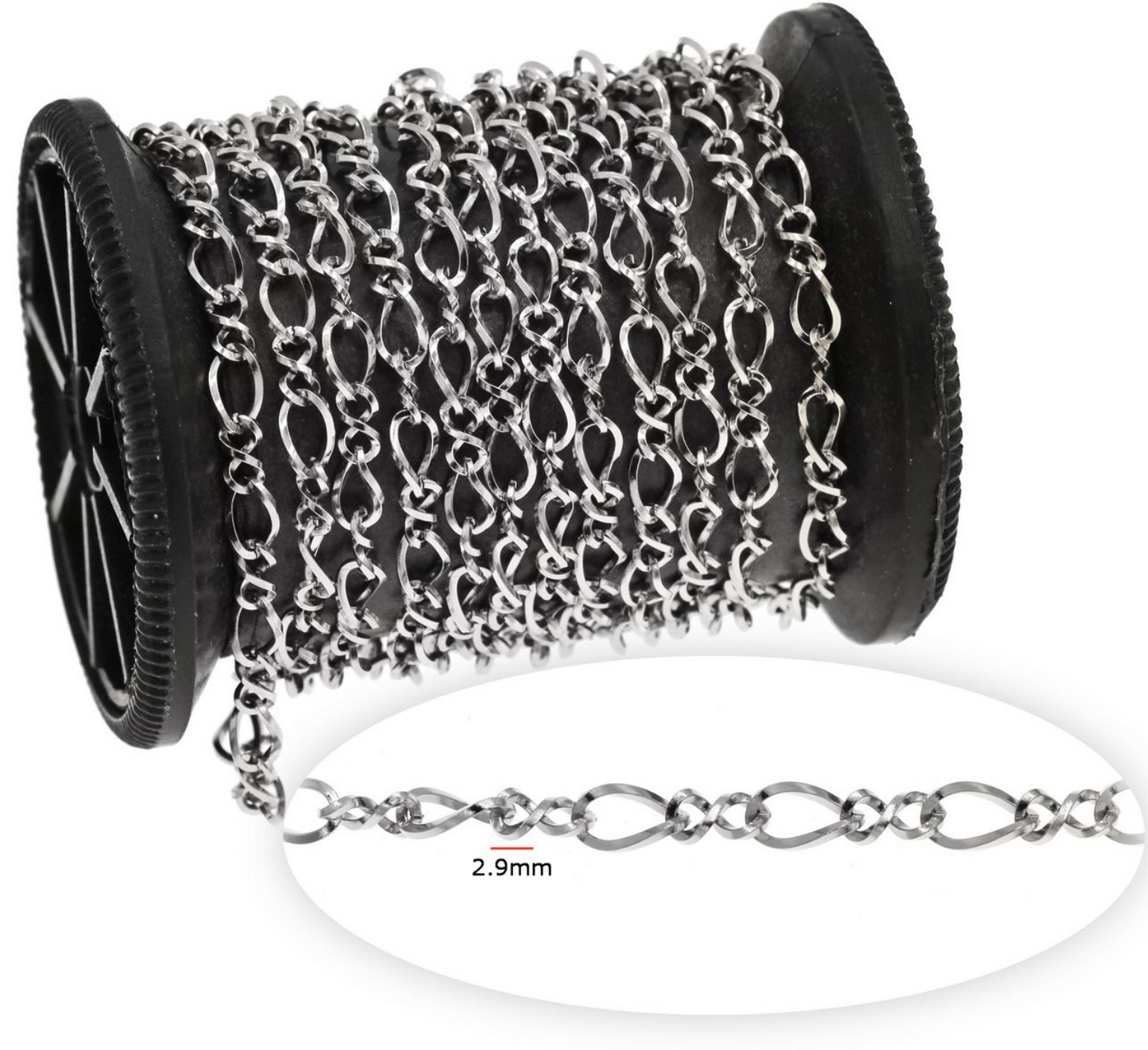 Αλυσίδα Ατσάλινη Κρίκος Οβάλ Στριφτός 6mm