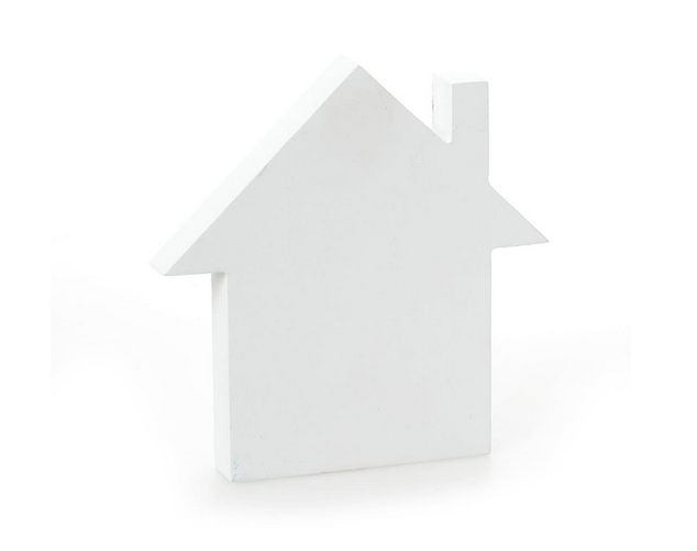 Επιτραπέζιο γούρι βάση σπιτάκι λευκό 10cm