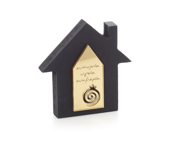 Επιτραπέζιο γούρι μαύρο σπιτάκι 10cm
