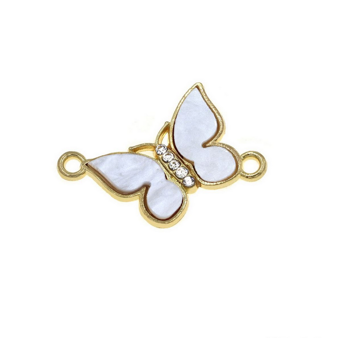 Μεταλλική λευκή πεταλούδα 27mm