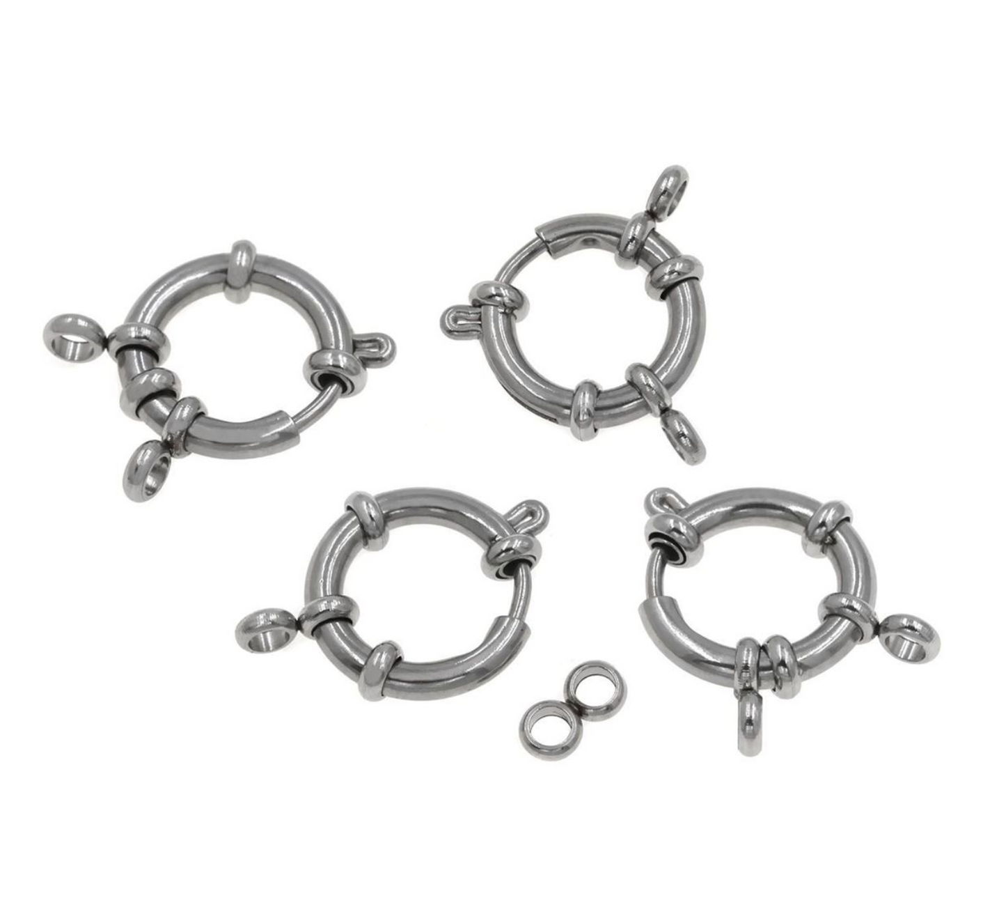 Ατσάλινο ασημί ναυτικό κούμπωμα 18mm ATSS39