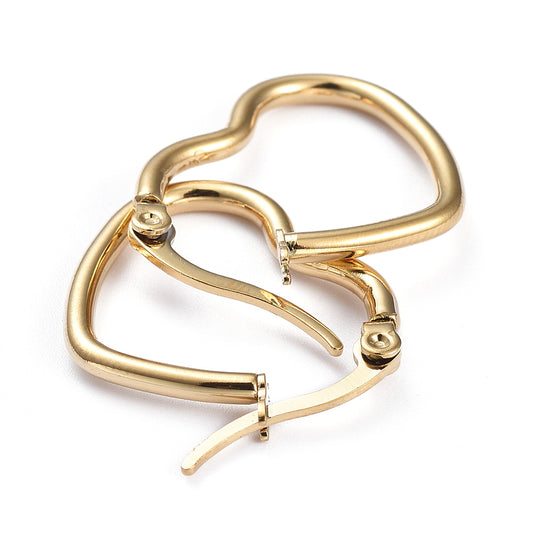Ατσάλινοι κρίκοι χρυσοί καρδιά 27mm