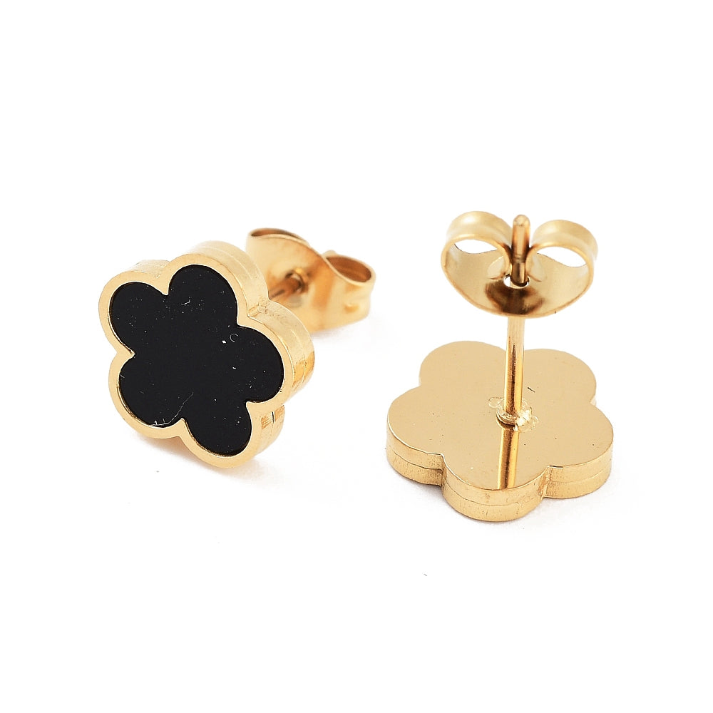 Σκουλαρίκια ατσάλινα λουλούδι 10mm