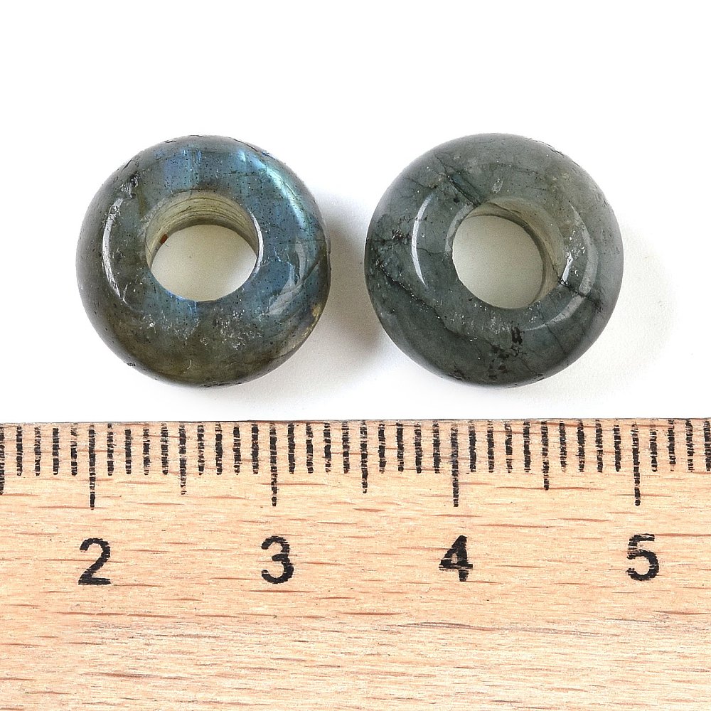 Χάντρα λαβραδορίτης με μεγάλη τρύπα