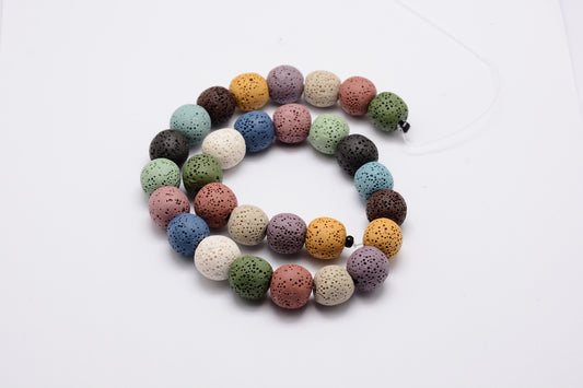 Ημιπολύτιμη πολύχρωμη λάβα 10mm