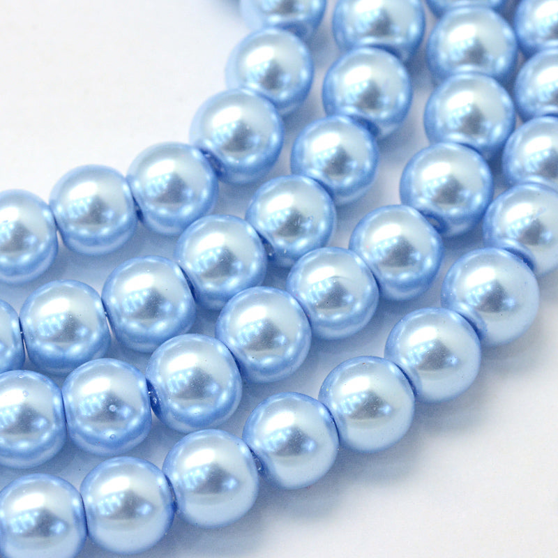 Πέρλα Γυάλινη σιέλ 5mm -PRLG501