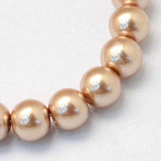 Πέρλα Γυάλινη ανοιχτό μπεζ 8mm -PRLG801