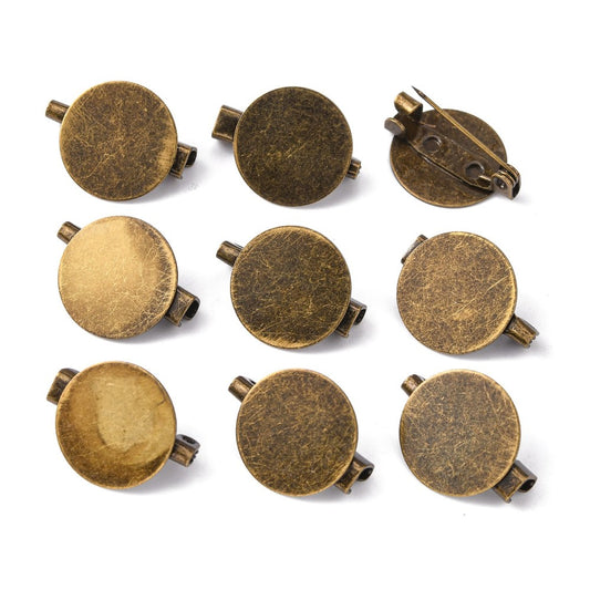 Πλακέ στρογγυλή βάση καρφίτσας 15mm