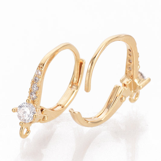 Ορειχάλκινα σκουλαρίκια με στρας 17mmm