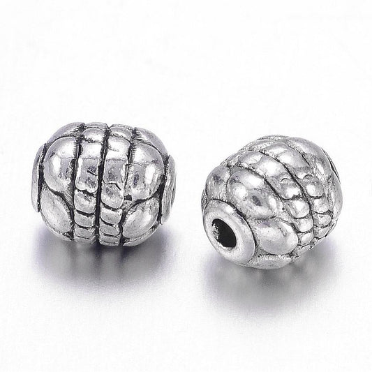 Μεταλλική χάντρα βαρελάκι 6mm