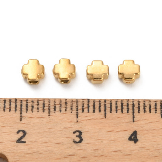 Ατσάλινη Χάντρα χρυσό σταυρός 4mm