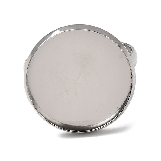 Ατσάλινη ασημί βάση δαχτυλιδιού 18mm