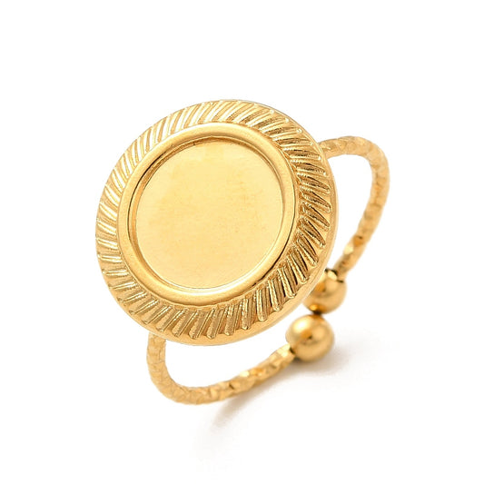 Ατσάλινη χρυσή βάση δαχτυλιδιού 18mm