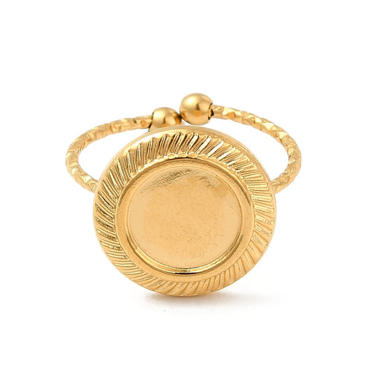 Ατσάλινη χρυσή βάση δαχτυλιδιού 18mm