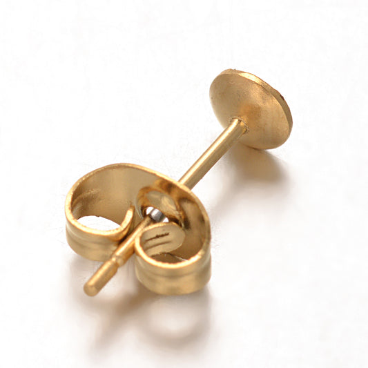 Ατσάλινη χρυσή βάση σκουλαρικιού