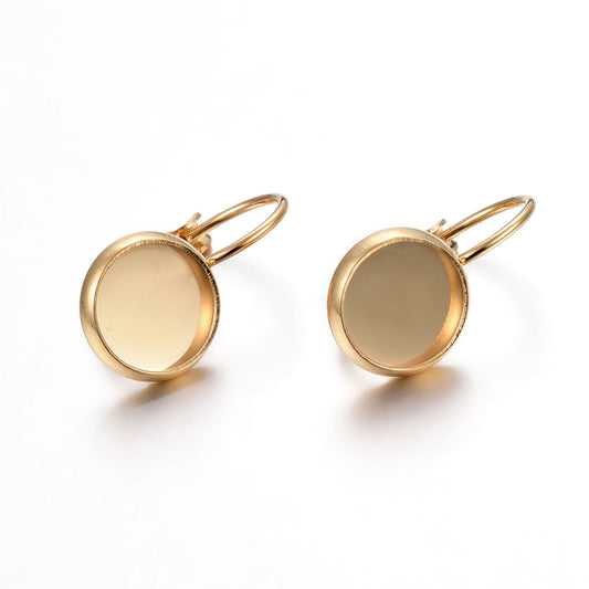 Σκουλαρίκι Ατσάλινο γαντζάκι με βαση 8mm