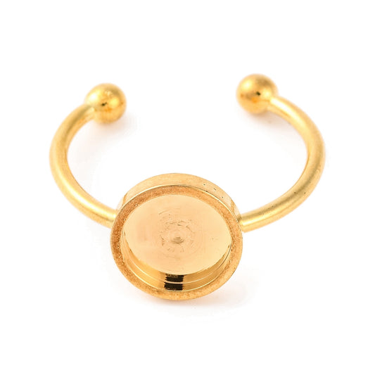 Ατσάλινη χρυσή βάση δαχτυλιδιού 10mm