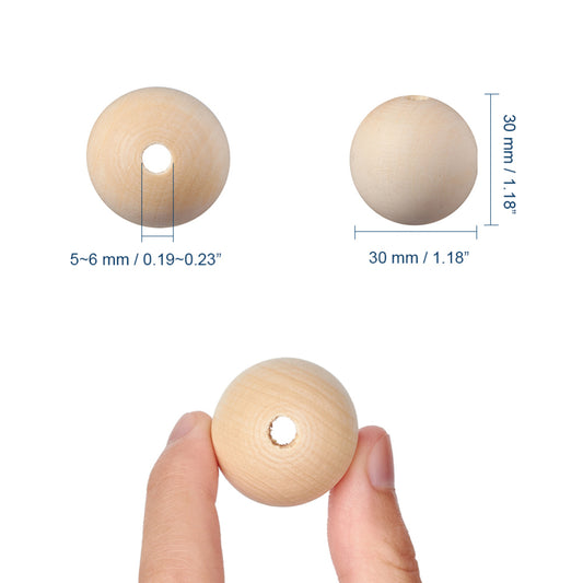 Φυσικό ξύλο χάντρες 30mm