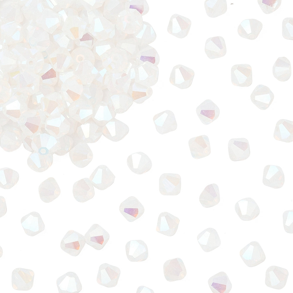 Preciosa® White Opal AB 2x bicones 5mm