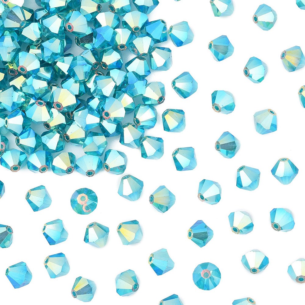 Preciosa® Blue Zircon AB 2x bicones 5mm