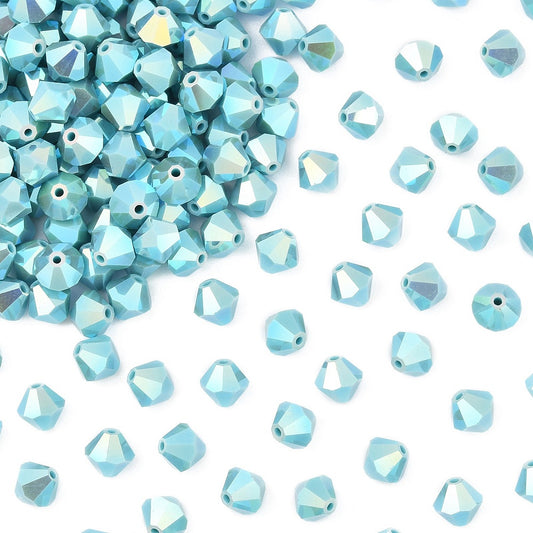 Preciosa® Turquoise AB 2x bicones 4mm