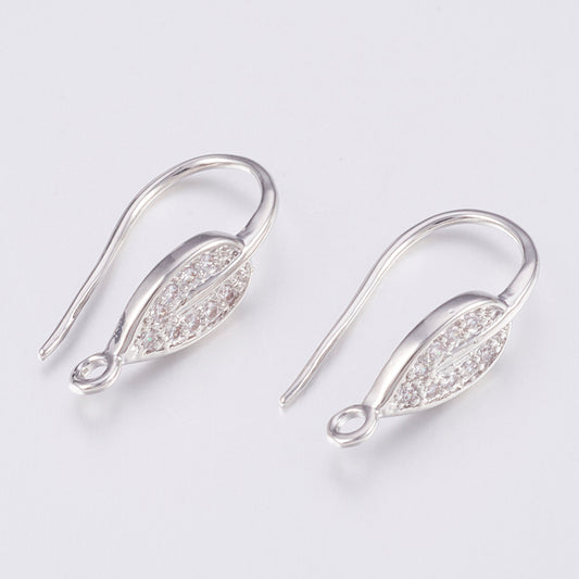 Ορειχάλκινα σκουλαρίκια φύλλο με στρας